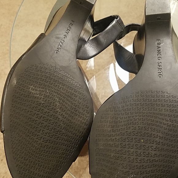 FRANCO SARTO shoes leather open toe wedge elegant - Picture 6 of 8